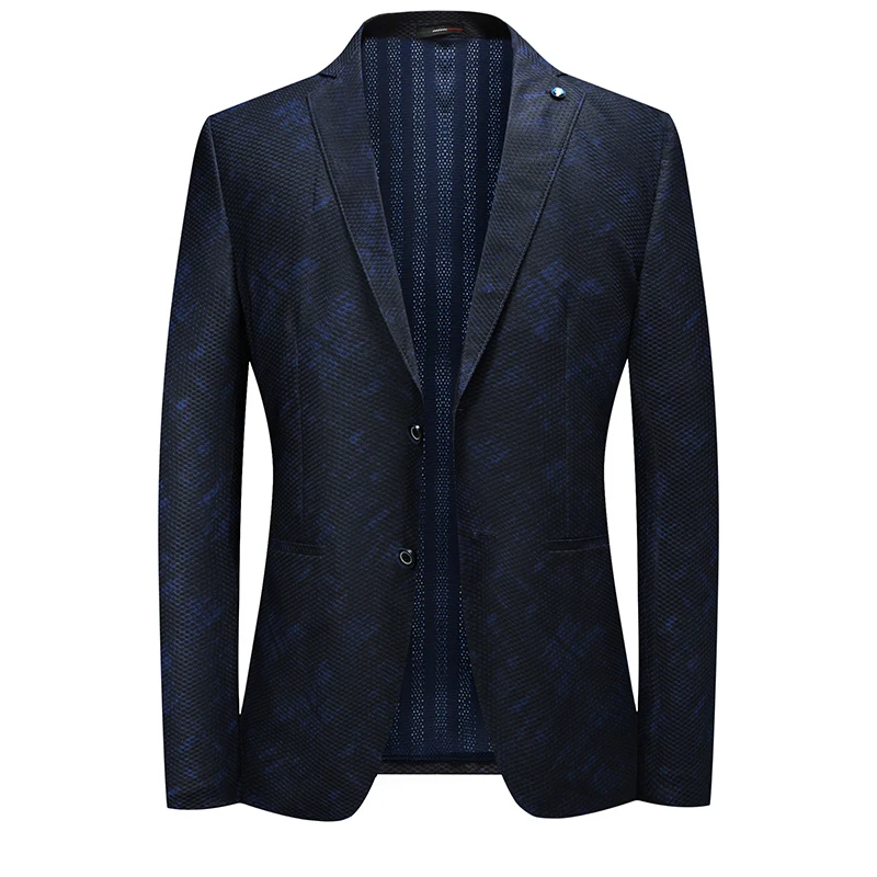 

Spring Summer Suit Men New Fashion Business Formal Casual Blue Blazer Thin Elasticity Comfortable Youth Party Prom Daily Life