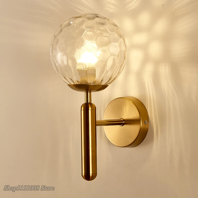 Nordic Modern Wall Lamp Bedroom Beside Glass Ball LED Wall Lights Wandlamp Bathroom Mirror Stair Lights Aisle Lighting Fixtures 5