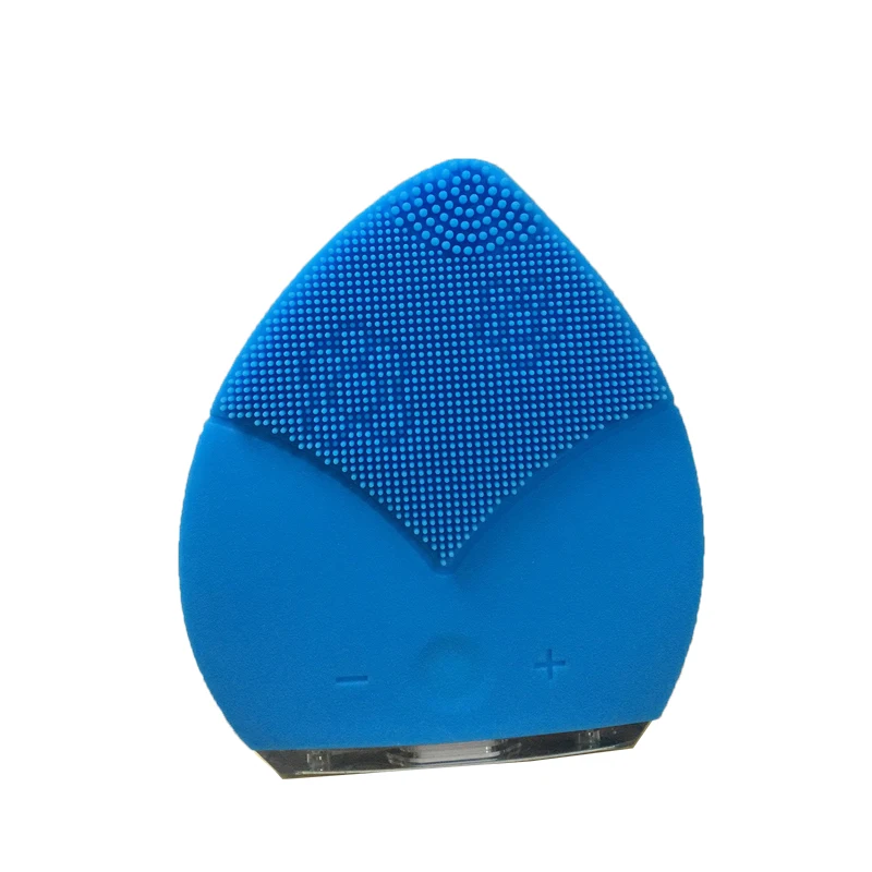 blue Электрическая силиконовая Очищающая щетка для лица, щетка для лица, очищающее средство, электрическое водонепроницаемое ультразвуковое массажное устройство для глубокой очистки кожи - Цвет: blue