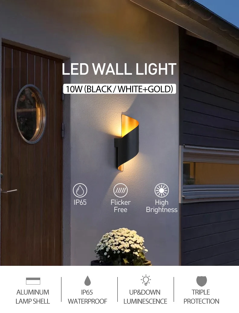 LED Wall Lamp Spiral Design10W Indoor Wall Lights Waterproof Outdoor Modern Nordic Sconce Lamp Interior Wall Light Home Decor