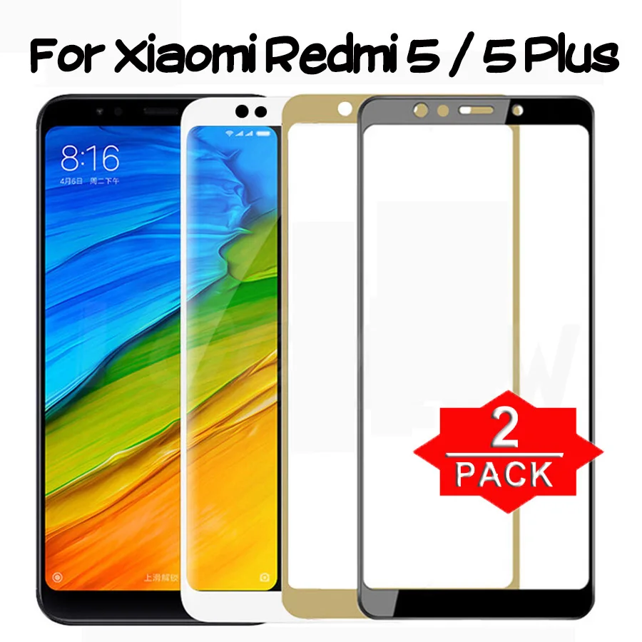 2PCS Full Cover Tempered Glass for Redmi 5 Plus Screen Protector for Xiaomi Redmi 5Plus 5A xiomi red mi A5 Protective Glass Film afbeelding