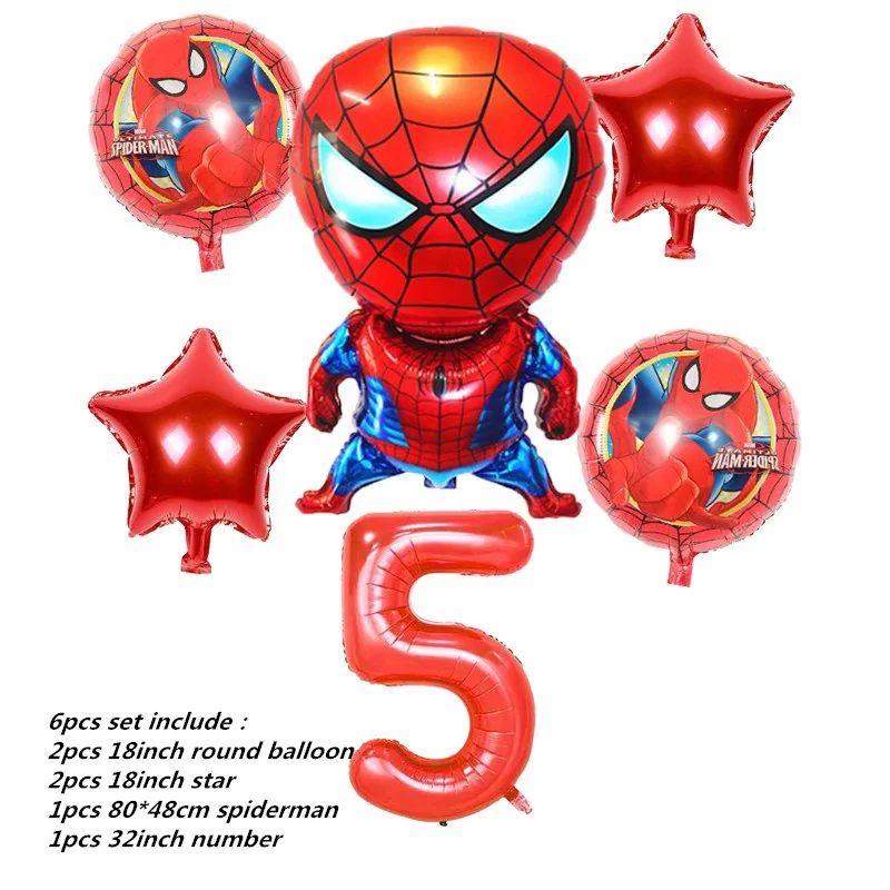 1 Набор Человек-паук баннер с надписью День Рождения украшения Человек-паук флаг с надписью баннеры С Днем Рождения вечерние принадлежности - Цвет: number 5 set