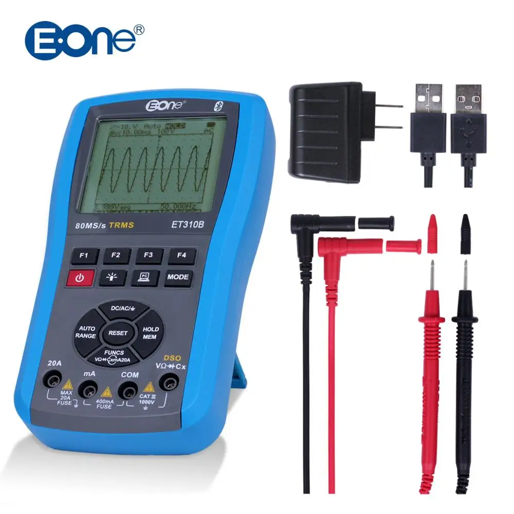 Eone ET310B осциллограф мультиметр 2 в 1 Bluetooth Ручной цифровой измеритель диапазона 80