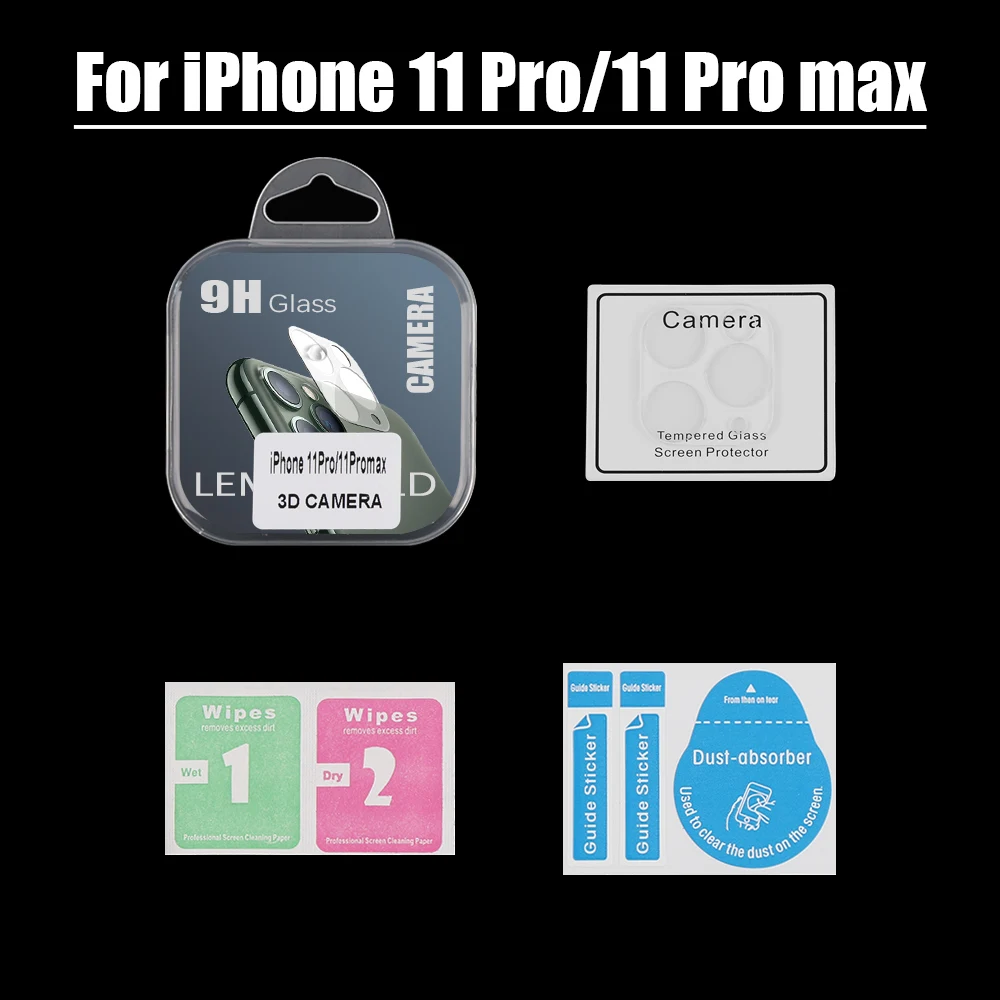 For iPhone11 pro Крышки для объектива, закаленное стекло для iPhone 11 Pro Max, стекло для объектива камеры, Защита экрана для iPhone 11, защитное стекло, пленка, HD Стекло - Цвет: For iPhone11 pro