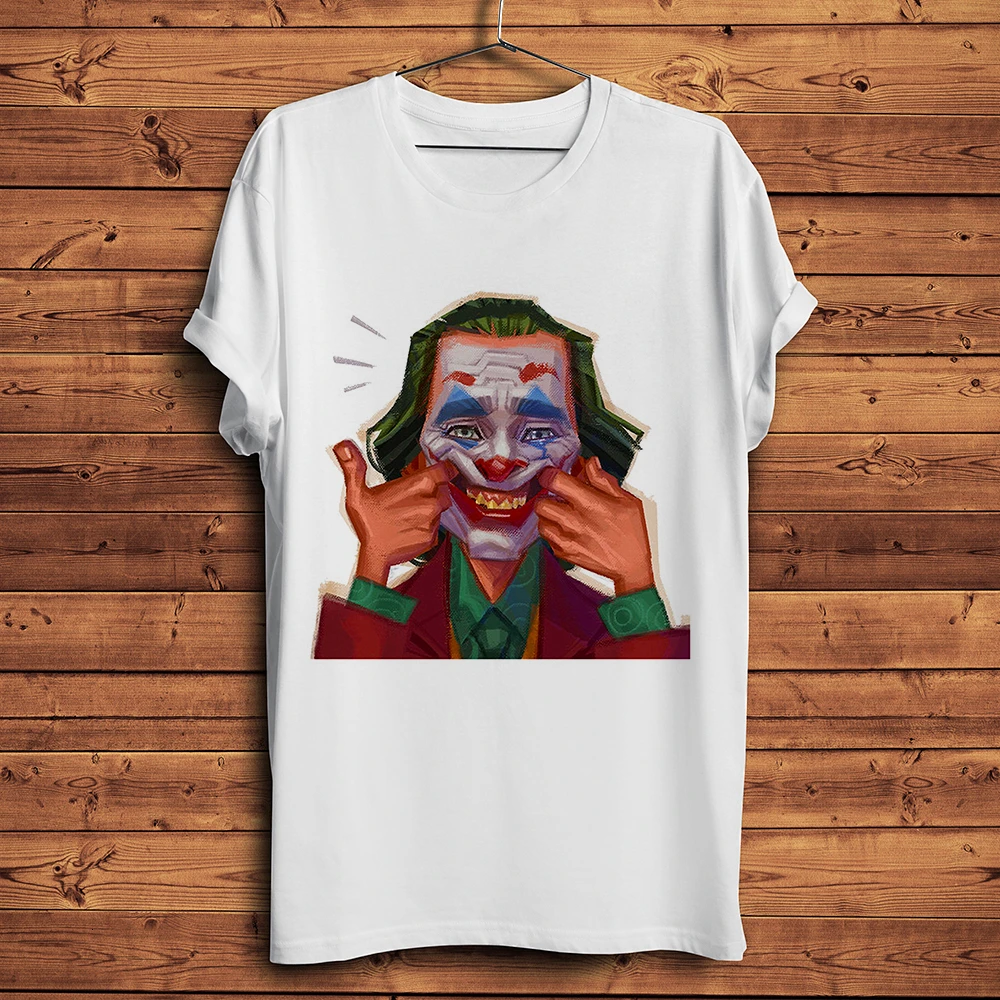 

Joker Joaquin Phoenix funny t shirt men 2019 summer new white casual homme cool Oil Painting style printing tshirt streetwear