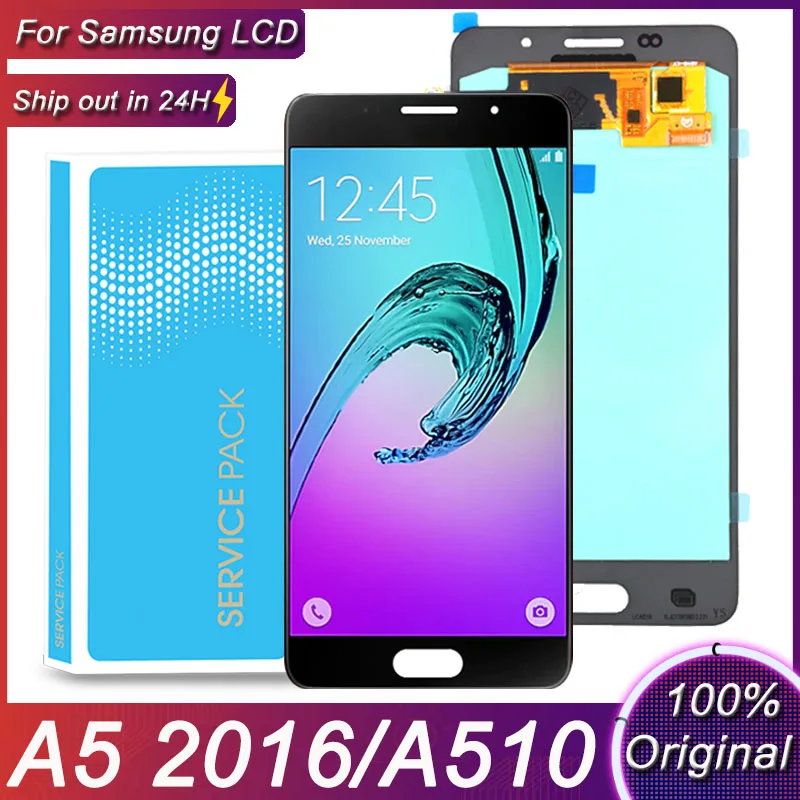 Original 5.2'' Super AMOLED LCD for Samsung Galaxy A5 2016 A510 A510F A510M A510FD Display Touch Screen Digitizer Assembly |