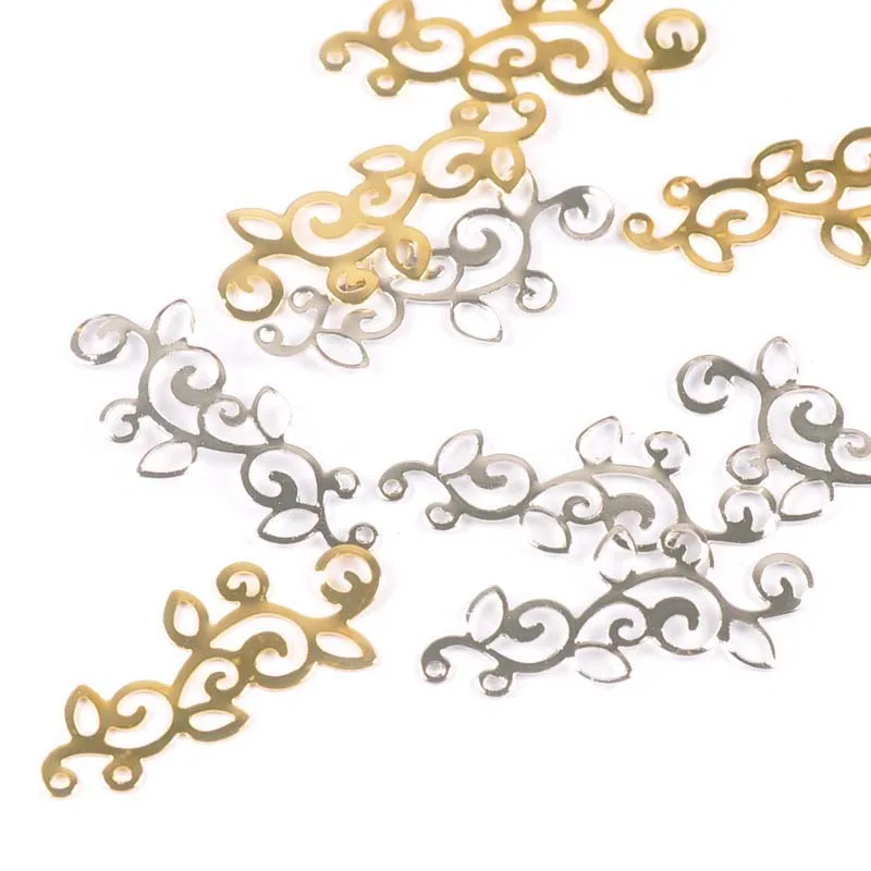 Metal Crafts Connectors Flower Filigree Wraps DIY Scrapbook Jewelry Making Home Decor 30pcs