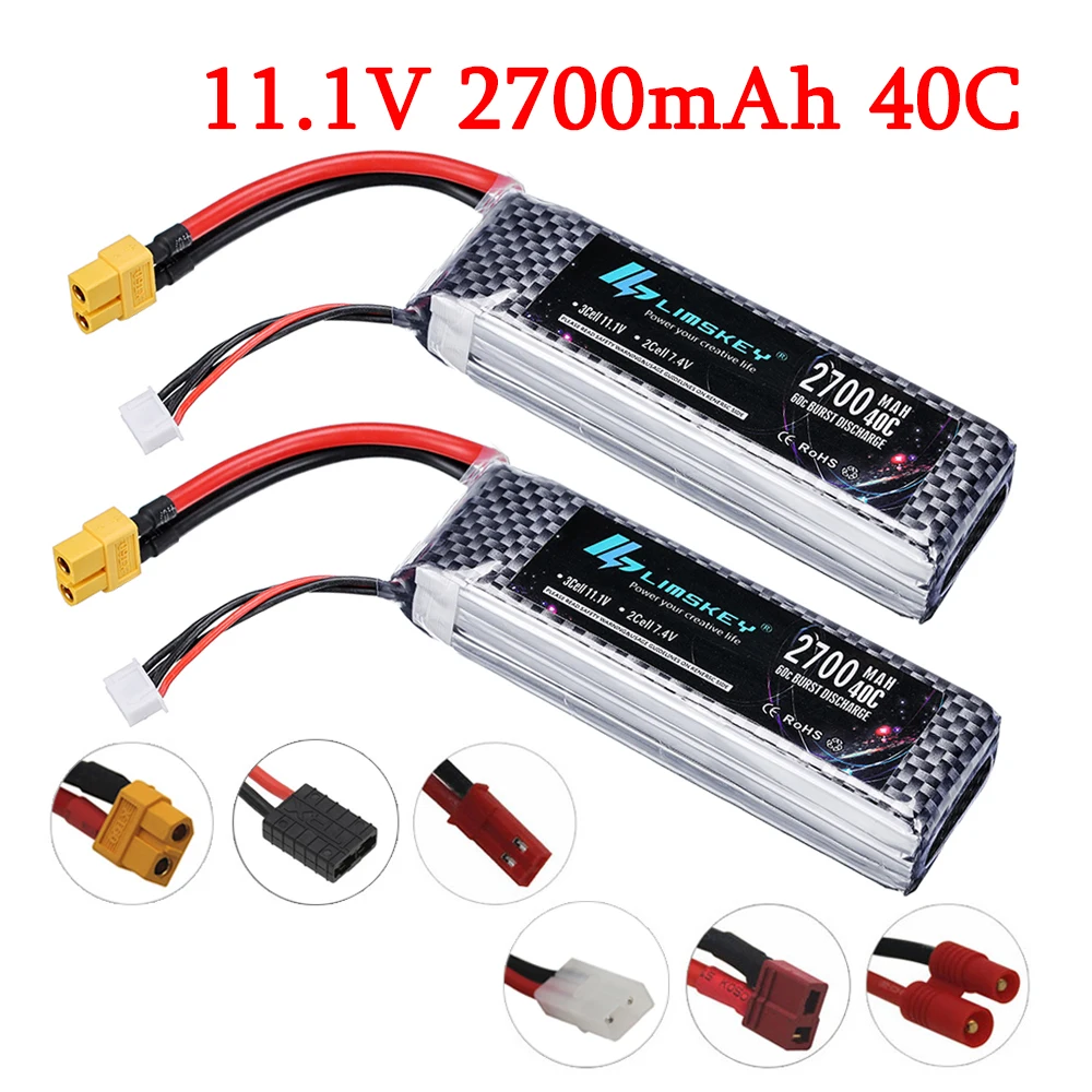 

2PCS 11.1V LiPo Battery For RC Car off-road racing boat aircraft drone battery accessories 11.1v 2700mAh 3S Battery for car toy