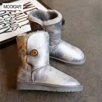 

The latest genuine sheepskin in 2019, 100% natural wool women's snow boots, buckled women's shoes, free delivery
