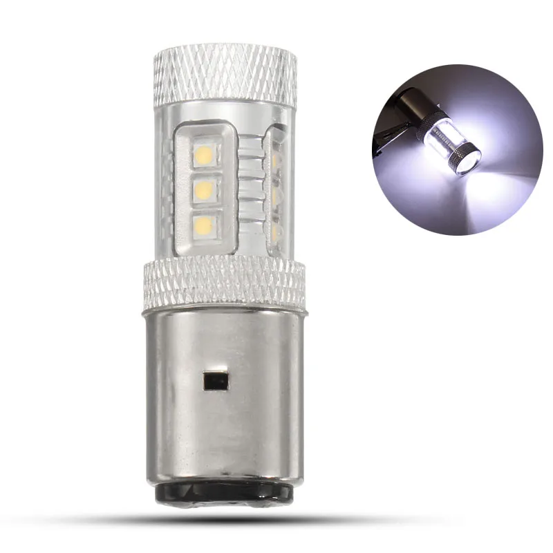 

H6 Motorcycle Headlight LED Super Bright Lamp Bulbs BA20D 16LED MotorBike Moped ATV Headlamp Light Bulb
