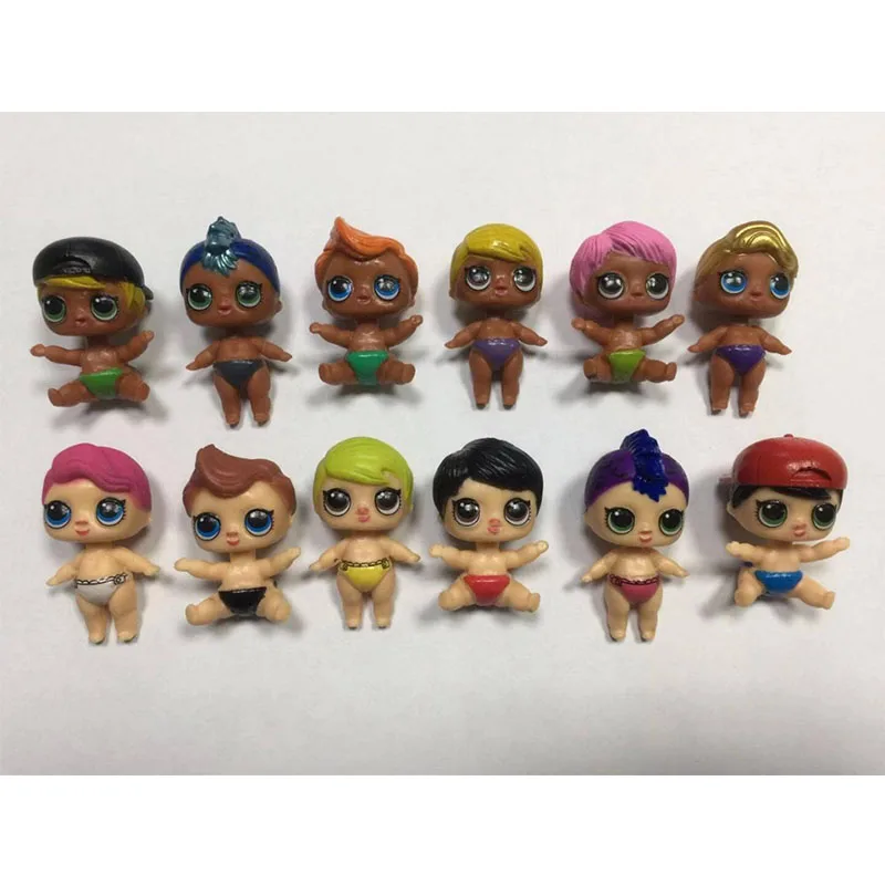 12 шт. куклы детские игрушки реборн для Стикеры для девочек слизи экшн фигура аниме игрушки Фигурки Куклы для девочек - Цвет: Черный