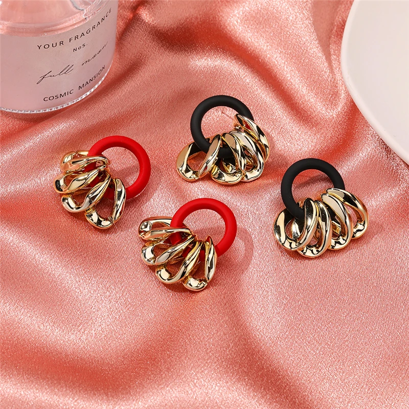 

Round Multi Layer Chain Earrings for Women Punk Style Vintage Acrylic Personality Exaggerated Geometric Earrings Jewelry