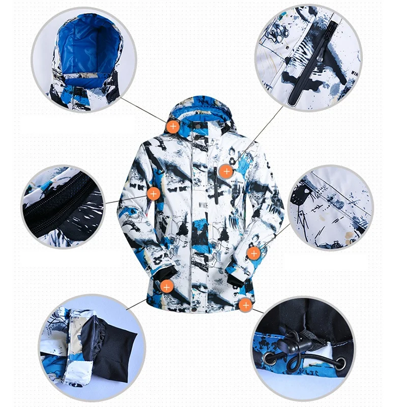 MUTUSNOW Ski Suit Men Winter Warm Snow Jackets and Pants Windproof Waterproof Ski Equipment Snowboard Jacket