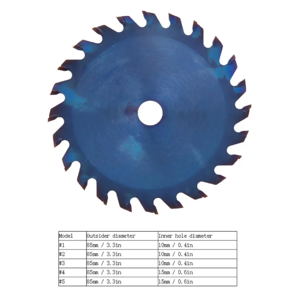 85*10/15 мм 24 T/30 T/36 T Карбид голубое покрытие циркулярная пила режущий диск для дерева мягкий металл деревообрабатывающий, вращающийся режущий инструмент