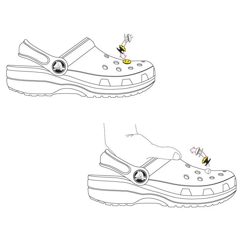 white crocs with accessories