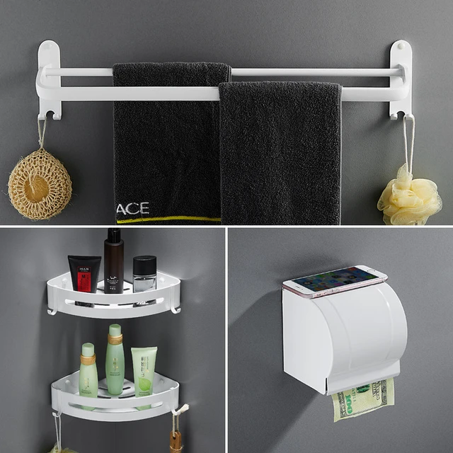  Juego de accesorios de baño para ducha, colgador de toallas,  soporte para papel, portaescobillas de inodoro, accesorios de baño (color :  soporte de papel 2) : Herramientas y Mejoras del Hogar