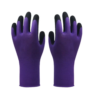 

1pair Mechanic Planting Garden Work Nitrile Rubber Labor Pruning Digging Construction Anti Slip Weeding Protection Safety Gloves