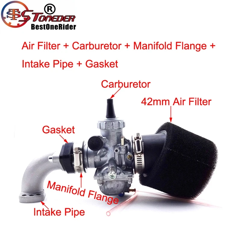 STONEDER Mikuni VM24 Carb 28 мм карбюратор, воздушный фильтр заслонка коллектора Прокладка впускной трубы для 140-160cc двигатель яма Байк