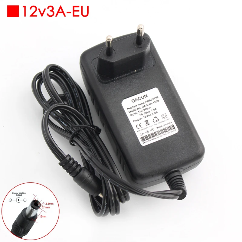 

Transformer universal adapter power supply ac dc 220v to 12v 3a charger switching dc 12 volt power adapter eu us plug led lamp
