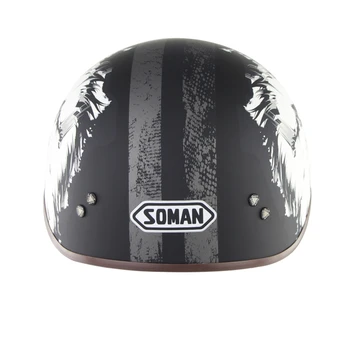 

DOT Approved Kask Motor Helmets Motorcycle Helmet For Soman SM202 Half Face motorbike Retro casco capacete moto