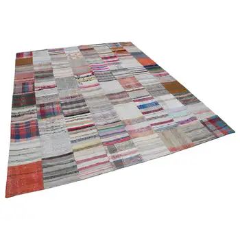 

237x299 Cm Multicolor Handmade Rugs Patchwork Rug-8x10 Ft