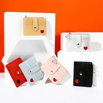 

Brand High-end Women Fashion Card Holder Women Leather Bag Small Card Wallets Female Organzier Mini Credit Card Case Zipper Coin