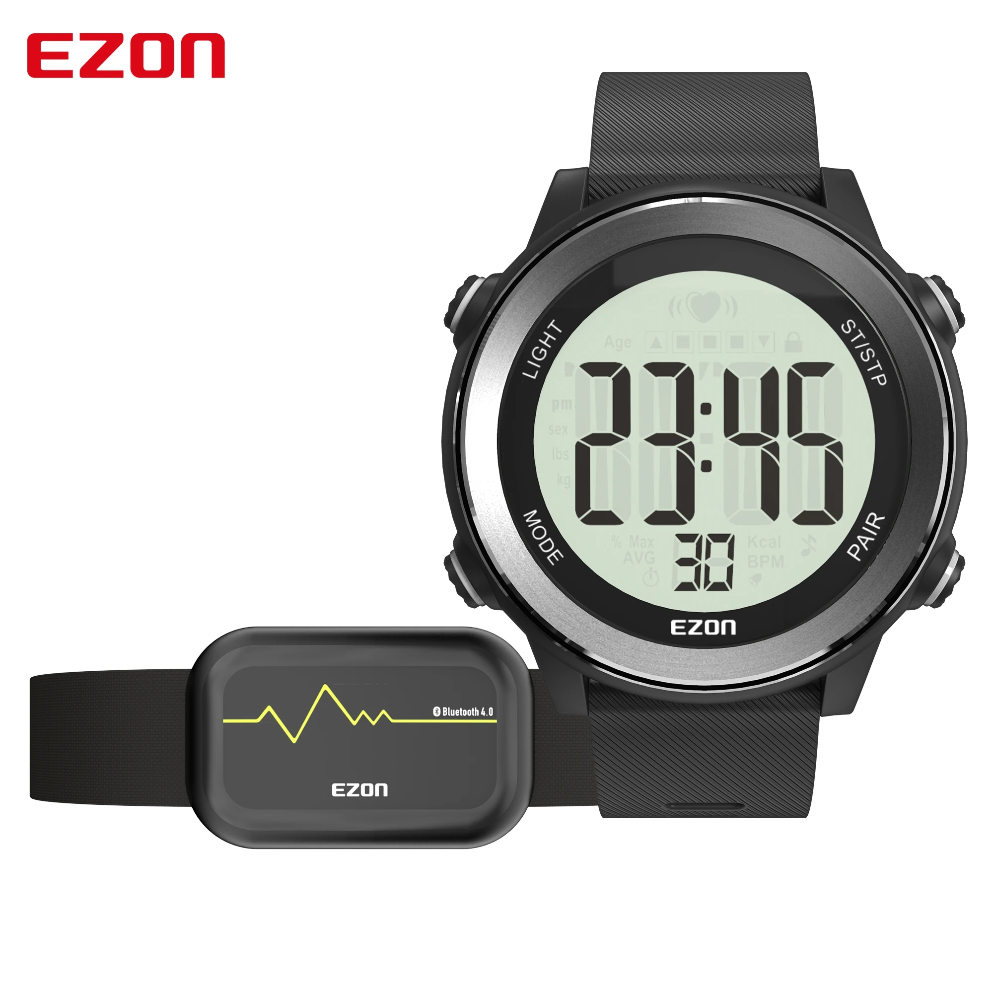 Ezon Mannen Running Digitale Horloge Chronograph Calorie Counter Sport Horloge Met Borstband|Digitale Klokken| AliExpress