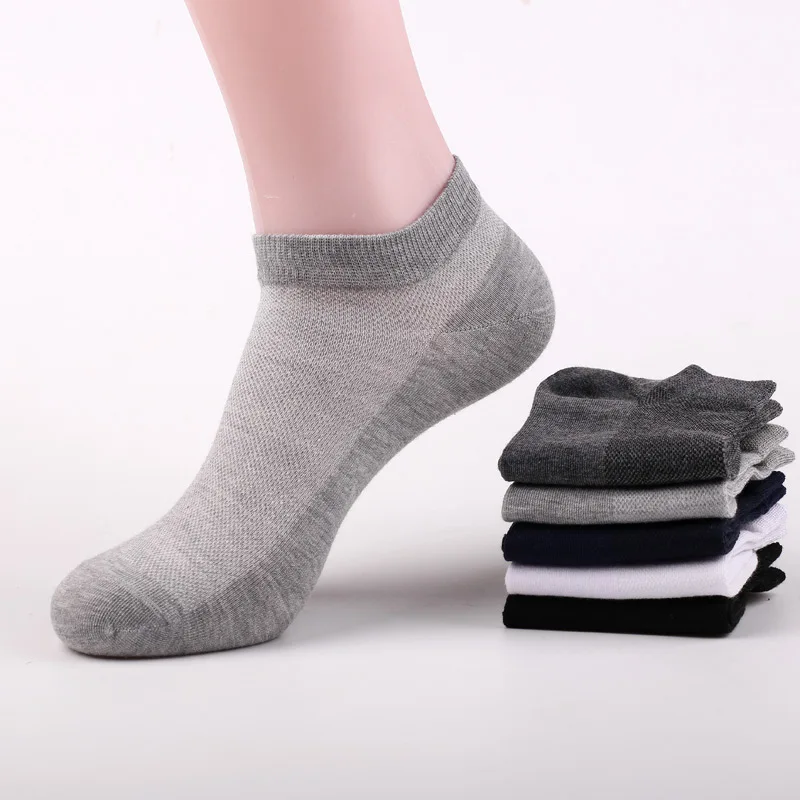 

10 Pairs Ankle Socks Men Mesh Breathable Cotton Sports Socks Low Tube Casual Athletic Sock Summer Thin Short Socks Size 37-44