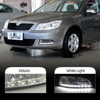 

CSCSNL 2Pcs Waterproof style 12V LED Car for SKODA OCTAVIA A5 2010 2011 2012 2013 DRL Daytime running light with fog lamp hole