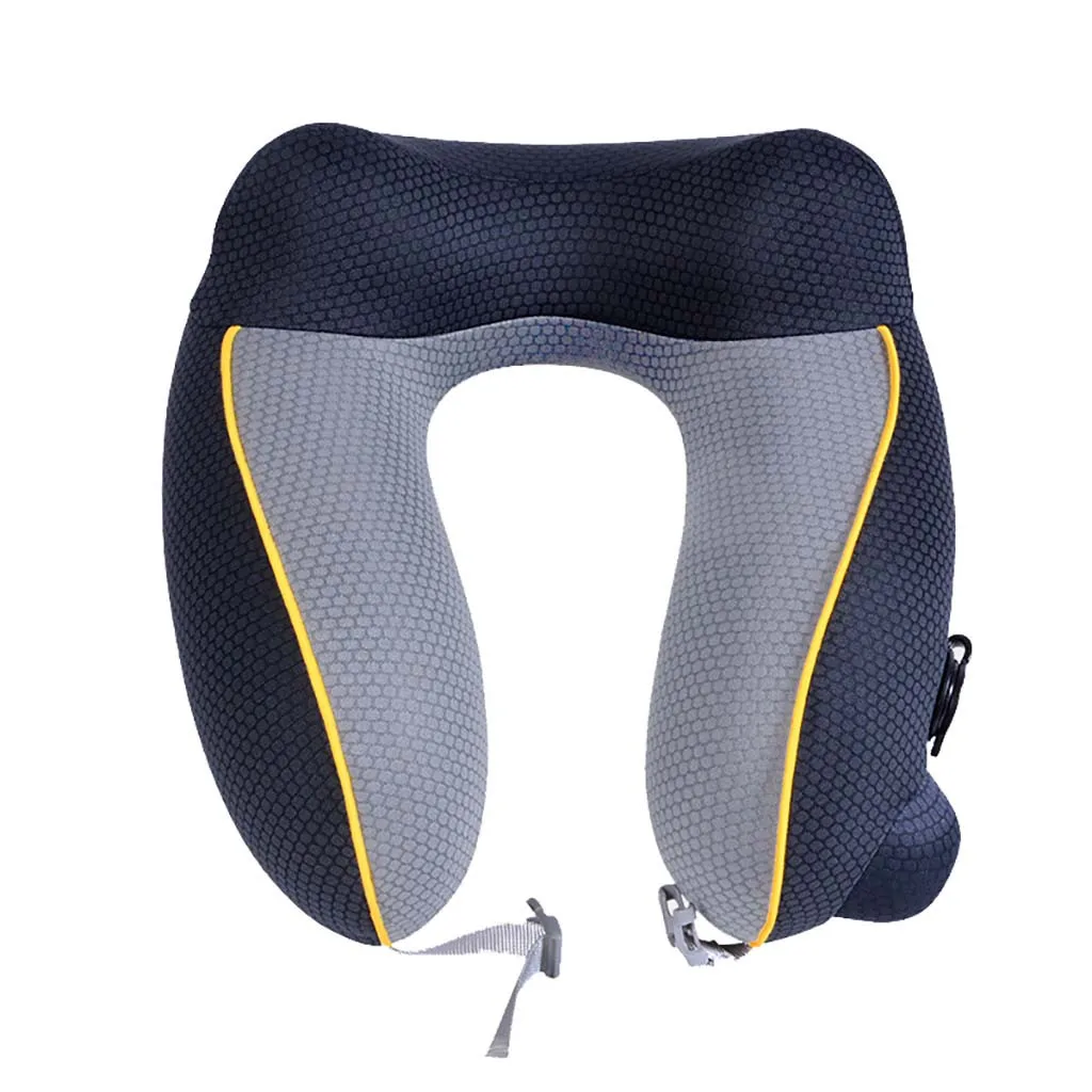E Inflatable U Shape Neck Cushion Travel Pillow Air Cushion Self-inflating Button Travel Neck Pillow Inflatable Airplane Pillow - Цвет: E