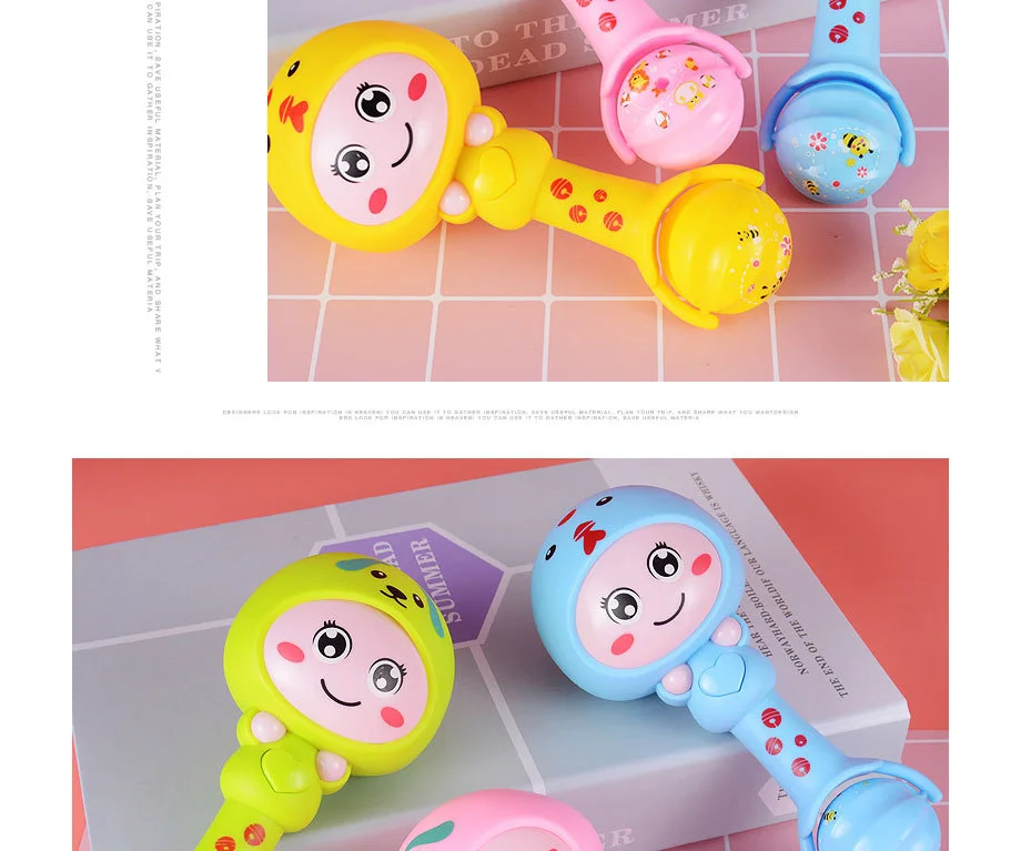 Baby Toy Ring Bell Intelligence Plastic Hand Bell Rattle Funny Educational Mobiles Toys Music Flash Hand Ring Bell Infant Toys
