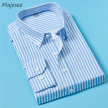 

Striped Shirt Men Long Sleeve Autumn New Trendy Plus Size Mens Shirts Classic Stylish High Quality 5XL Males Hot Sale Clothes