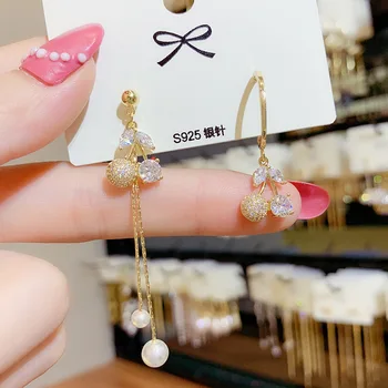 

10 pair earrings feature asymmetrical cherry tassel dangle stylish and sweet butterfly earrings for women 2020 statement