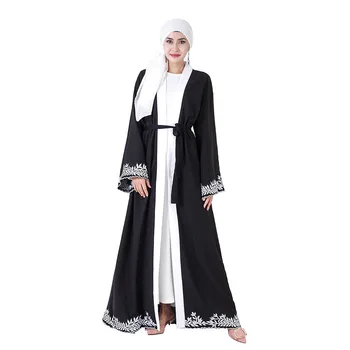 

Dubai Muslim Abaya Dress Women Outwear Moroccan Kaftan Abayas Long Robe Lace-up Hijab Dresses Tunic Arab Jubah Islamic Clothing