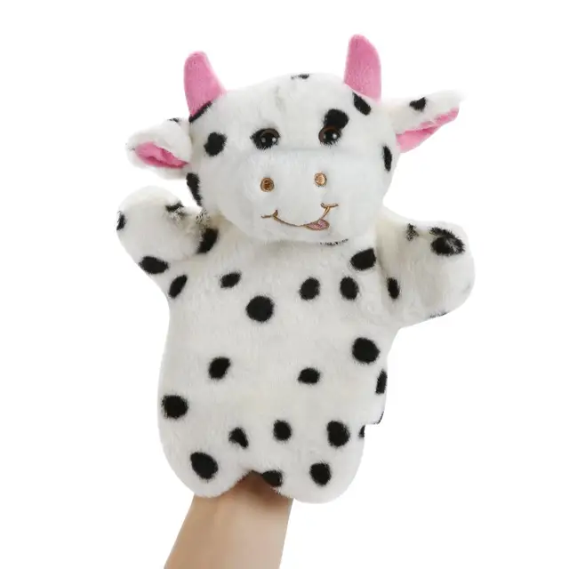 Cute Milk Cow Sheep Dog Duck Bear Hand Puppet Baby Kids Child Educational Soft Doll Plush Toy High quality 2