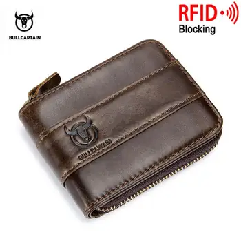 

BULLCAPTAIN New Arrival Male RFID leather wallet Men Wallet Cowhide Coin Purse Slim Designer Brand Wallet Billetera para hombres
