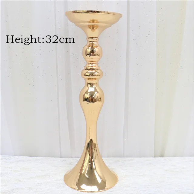 32cm gold Изготовленный На Заказ 35/45 см Искусственный цветок подставку для настольного тенниса; Цвет Фиолетовый, бледно-лиловый, центральные расположение декора свадебная АРКА Таблица цветов букет ваза - Цвет: 32cm gold