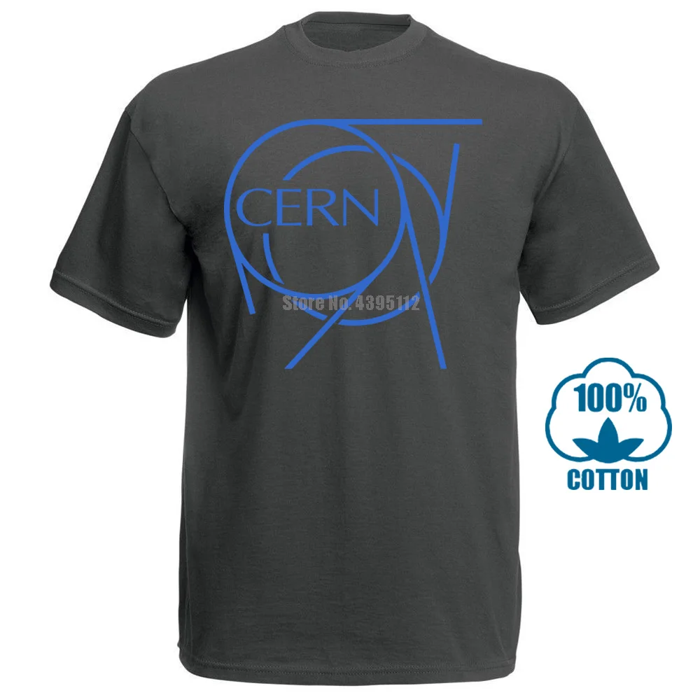 Темно-серый Cern/футболка с логотипом европейского Nuclear Institute, новинка, забавные футболки, новинка, унисекс, забавные топы - Цвет: Темно-серый
