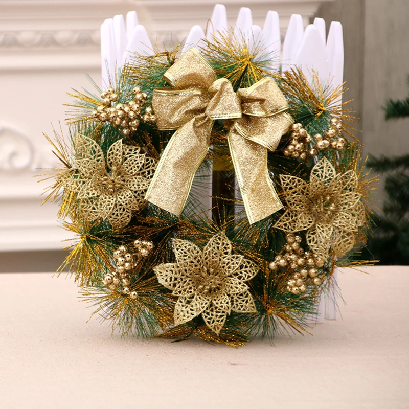 

Christmas Decorative Wreath Garland Christmas Ball Bowknot Ornaments Christmas Decorations For Home Plastic+Foam