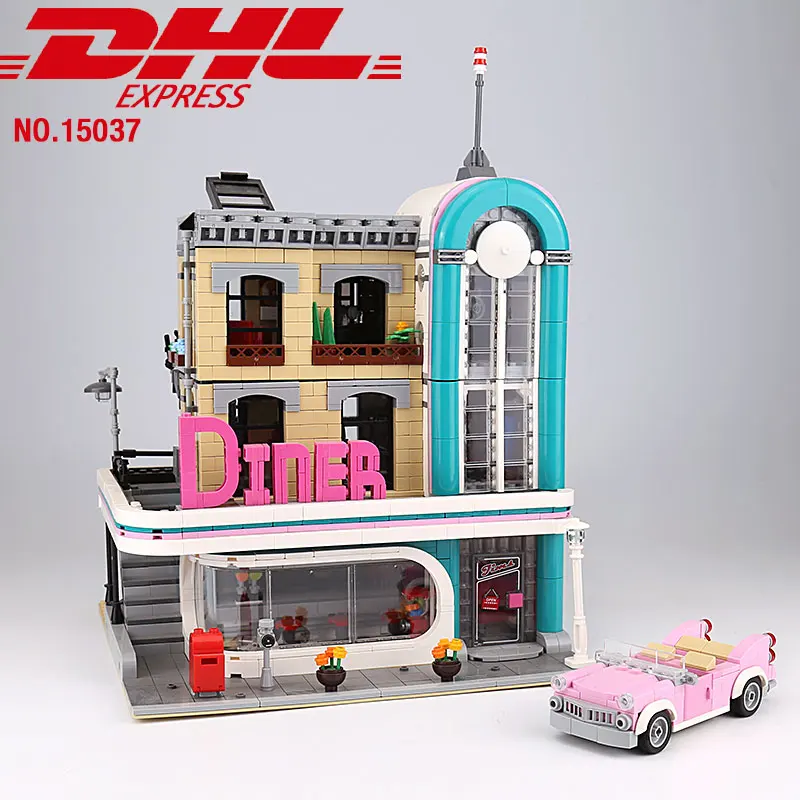 

10260 city Creator Street Downtown Diners 15037 2480Pcs Street View Model Building Blocks Bricks Kids compatible legoing Toys