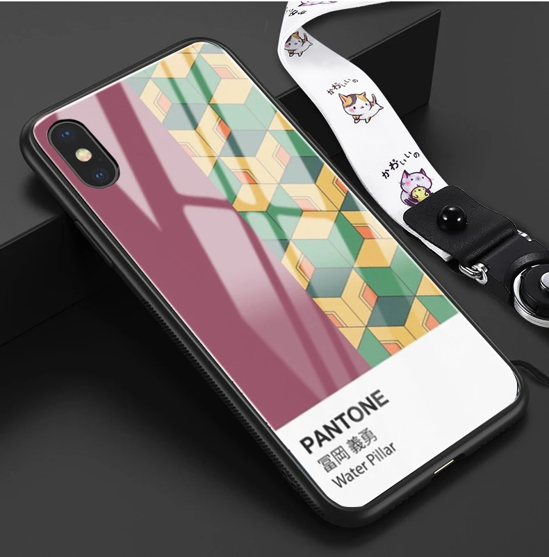 Kamado Nezuko Kimetsu no Yaiba Demon Slayer Pantone черный стеклянный чехол для телефона для iphone 6/6s 7 7Plus X, XS i11 i11pro