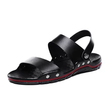 Кожаные сандалии и шлепанцы мужские туфли Спорт на открытом воздухе пляжная обувь мужские Нескользящие ботинки для учащихся Повседневные босоножки в Корейском стиле