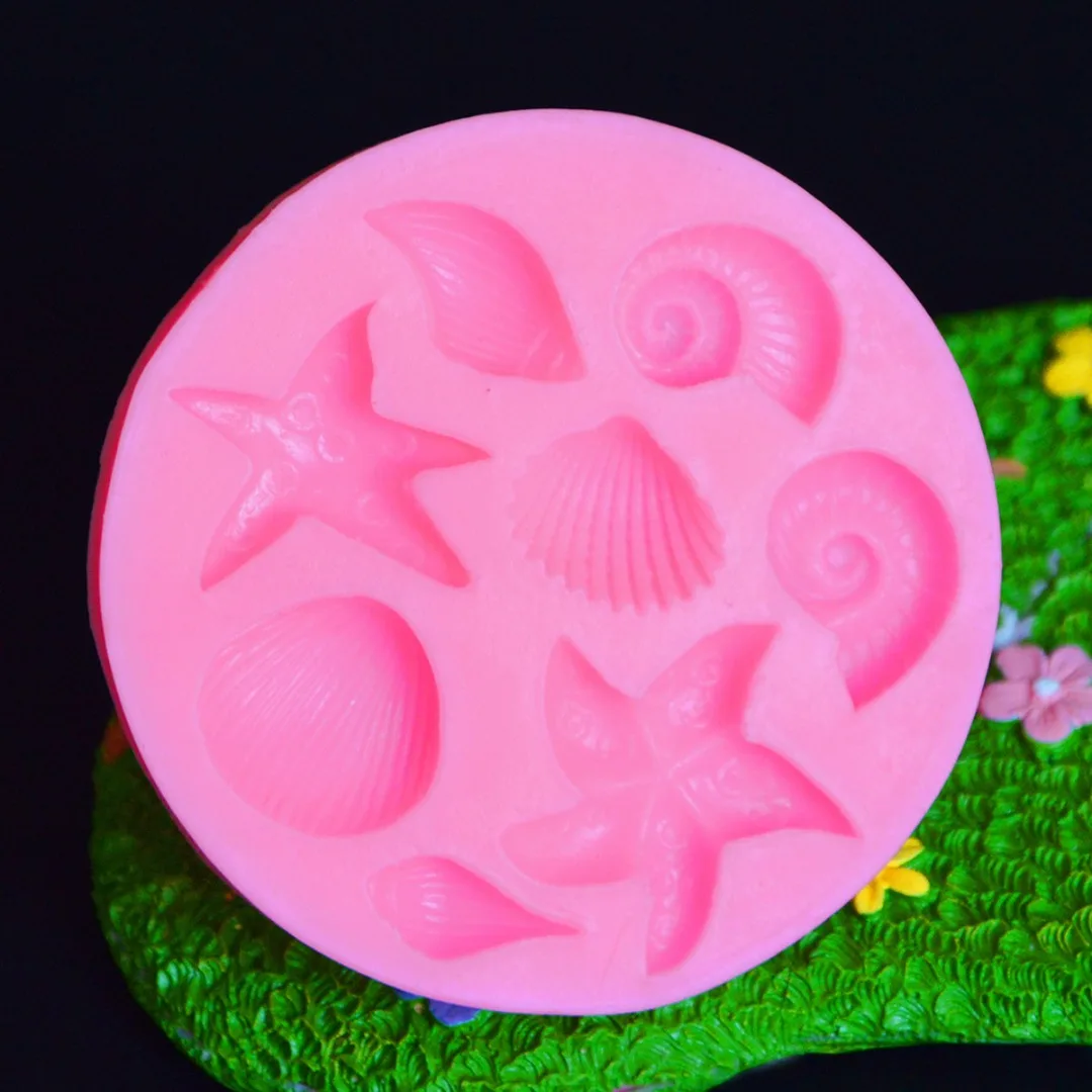 Silicone Shellfish Starfish Shell Soap Mould Cookie Candy Baking Mold Mould Crafts DIY Kitchen soap Tools Home Decor