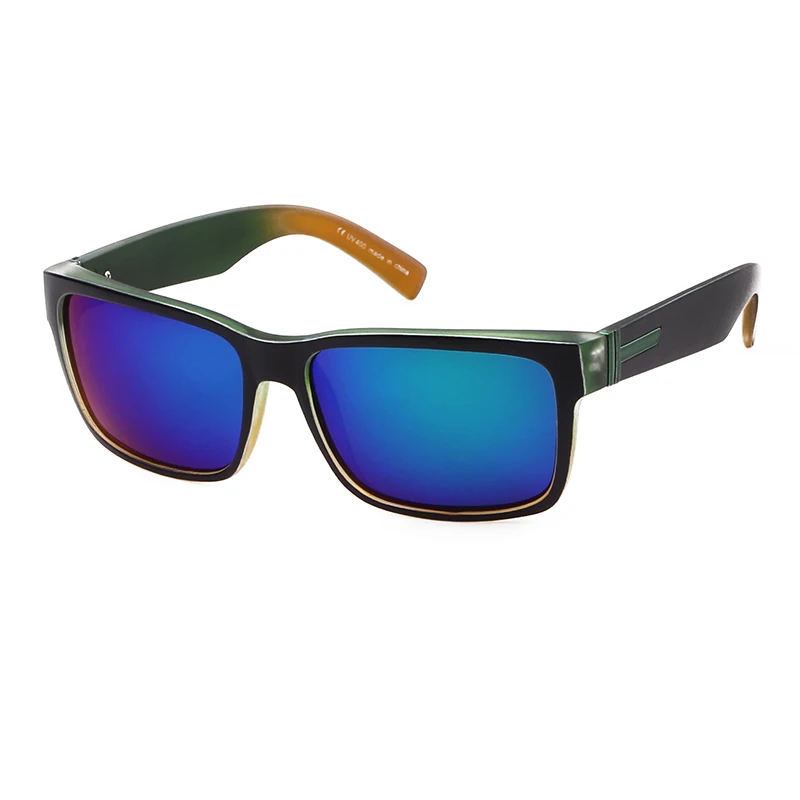 C13Black Green Классические поляризационные солнцезащитные очки для мужчин, винтажные Квадратные Зеркальные Солнцезащитные очки, мужские оттенки, очки для вождения, UV400 Oculos - Цвет линз: C13Black Green