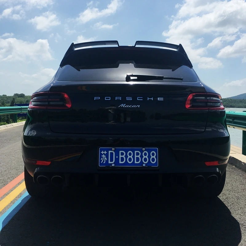 Для Porsche Macan карбоновый задний спойлер ABS Материал Задний багажник крыло черная