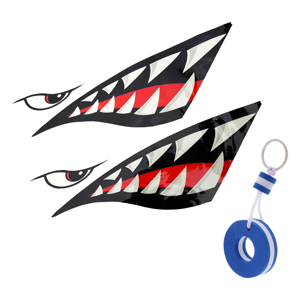 2x  Decals Sticker + Buoy Floating Key Ring Fishing Boat Kayak