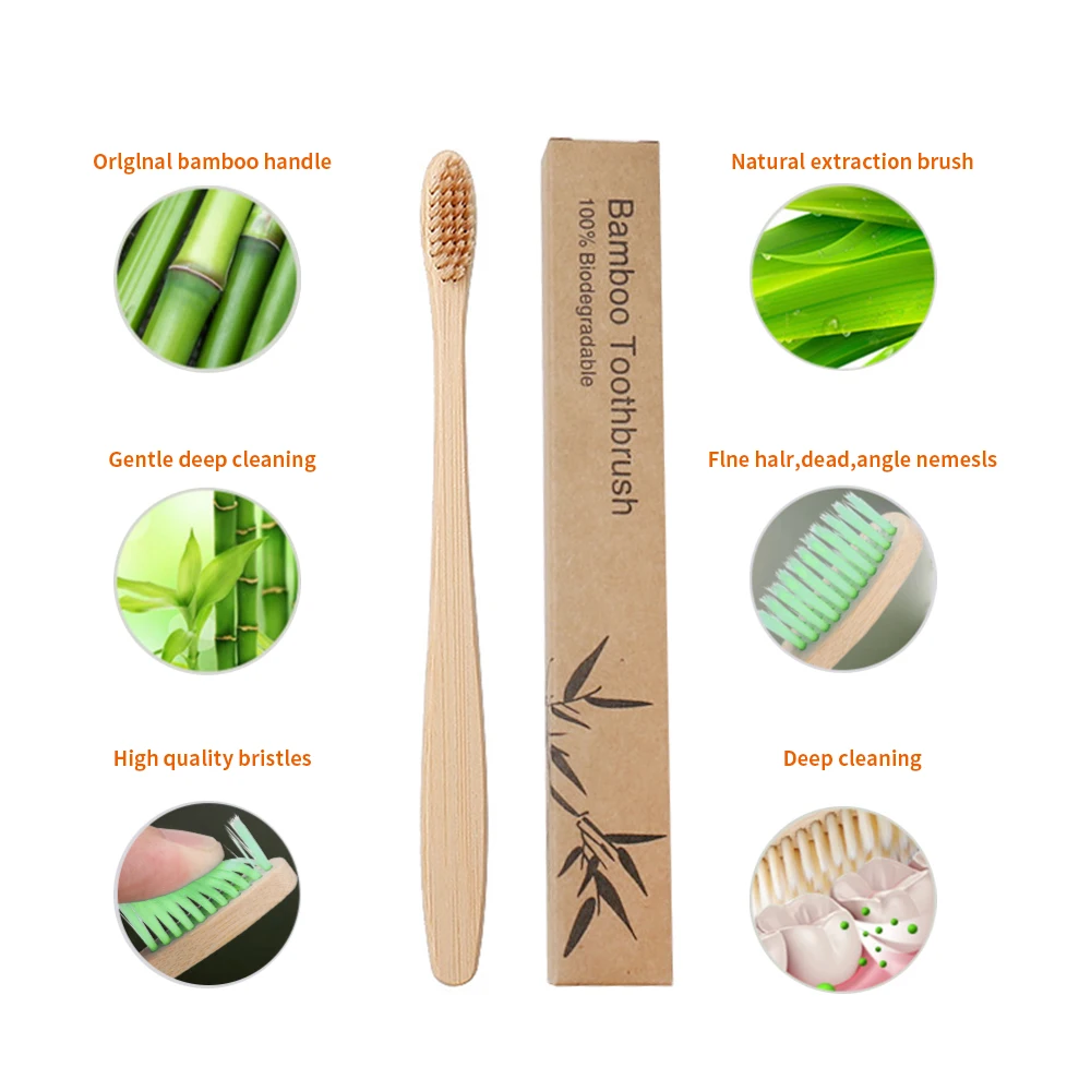 10 шт зубная щетка экологически чистая бамбуковая Мягкая зубная щетка из волокна биоразлагаемая зубная щетка для зубов твердая бамбуковая зубная щетка с ручкой