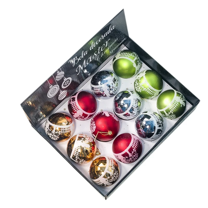 

12Pcs Christmas Tree Decor Ball 80Mm Bauble Xmas Party Hanging Ball Christmas Ball for Home Christmas Decorations