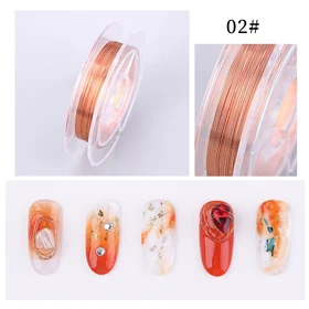 3 рулона для дизайна ногтей медная проволока украшения бриллианты для ногтей Поставки Nagel Steentjes Ongles украшения золотые наклейки для ногтей Серебряная роза - Цвет: Rose Gold