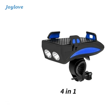 

JOYLOVE Multi-function Cycling Front Light USB Rechargeable LED Bike Head Lamp Bike Horn Phone Holder Power bank 4 in 1